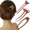 Vintage Style Wooden Hair Stick Wood Hanfu Hairpin Elegant Hairs Fork  Bun Hairstyle