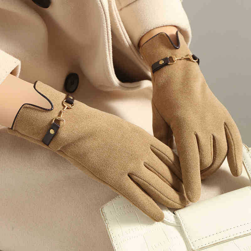 Перчатки Женские Зимние Бархатные Холодные Теплые Перчатки для Верховой Езды Вождения Сенсорный Экран Новые Перчатки