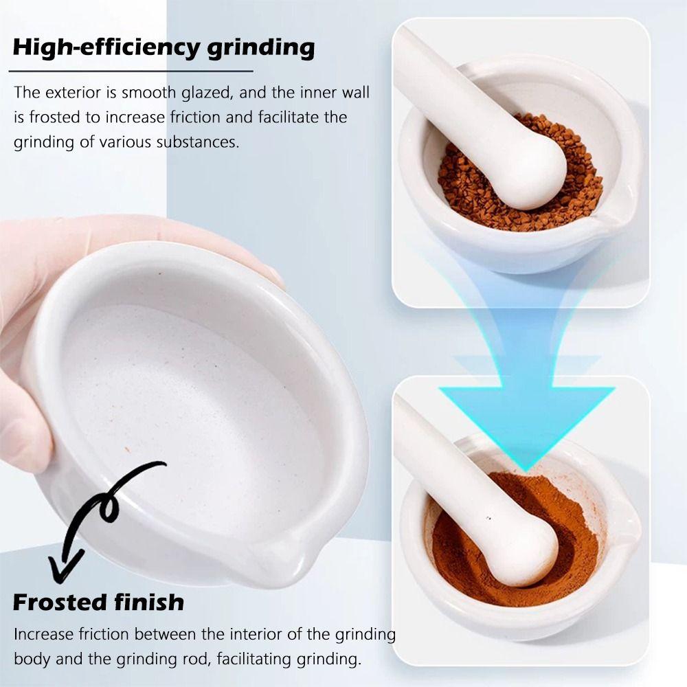Non-Slip Base Ceramic Grinder White Ceramic Stoneware Durable Spice Grinder  Kitchen Tool
