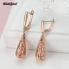 SIMJOO Винтажные серьги цвета розового золота с полым узором в виде капель воды