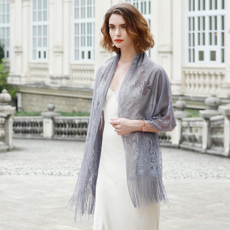 Новый вышитый кружевной шарф шаль цветочная треугольная вуаль шаль для женщин шарф для вечеринки свадебное пончо палантины женские повязки на голову накидки