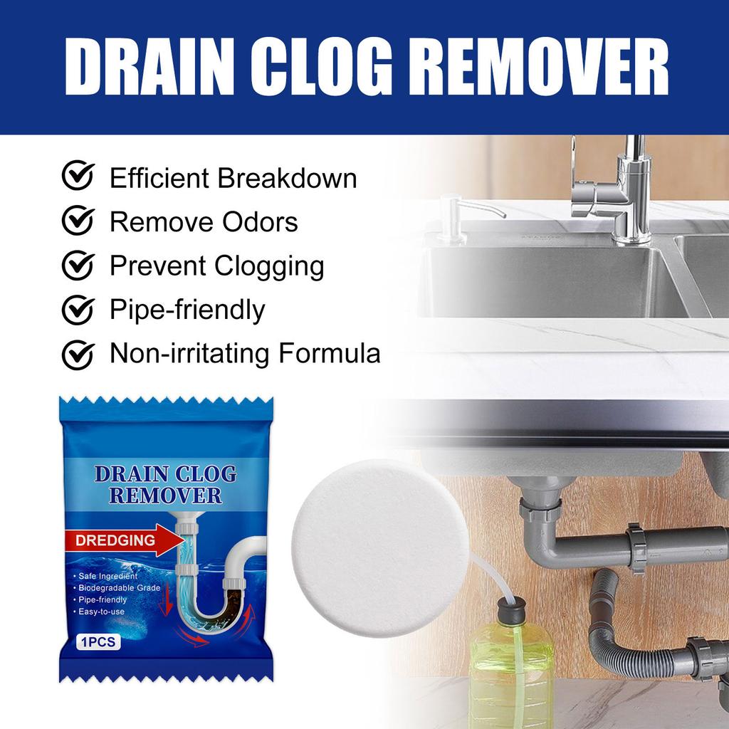 Fast Actings Drain Solution Sink Drain Powder Removes Grease Hair and Other Blockages with Ease for Home Restaurants