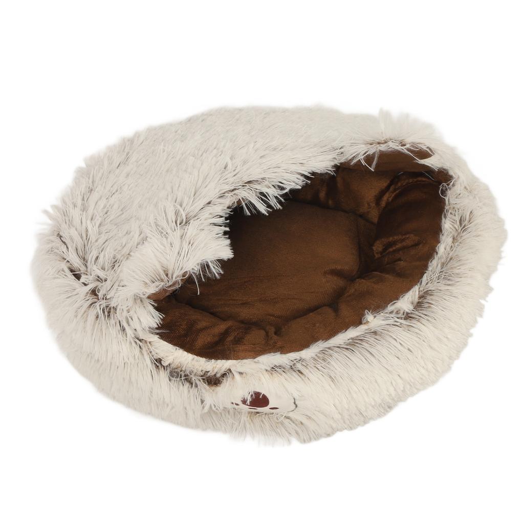 Cat Cave Bed Semi Enclosed Soft Comfortable Warm Cozy Fluffy All Seasons Universal Plush Pet Sleeping Bed for Cats Dogs