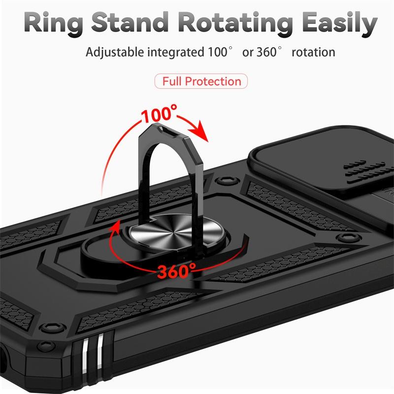 Противоударный чехол Armor для Motorola Moto G22 G32 G52 G62 G82 G31 G41 G60s, защитная крышка для камеры со сдвижной шторкой, подставка-кольцо, Fundas Coque
