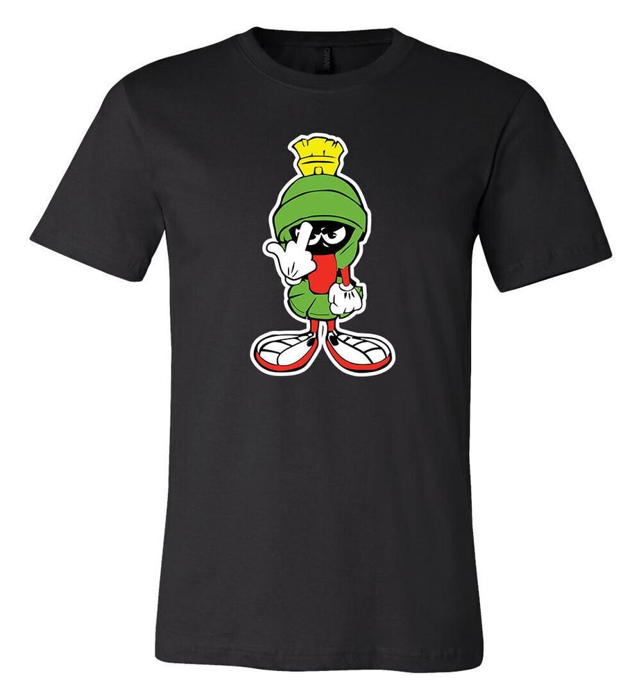 Marvin The Martian Middle Finger Logo shirt 6 Sizes S-5XL! Fast Ship! Unisex T-Shirt