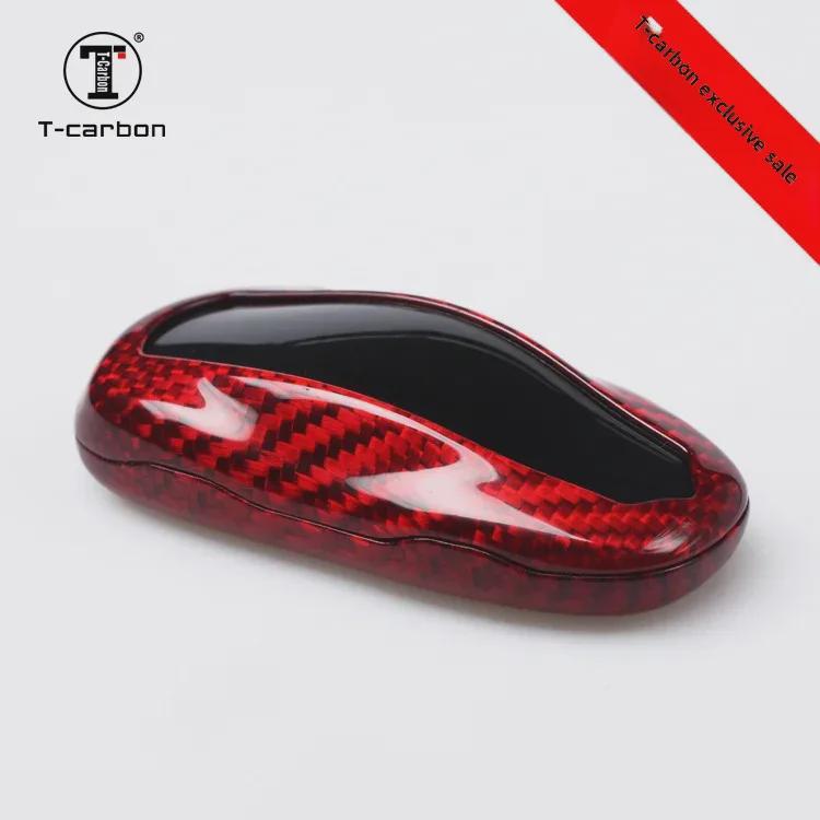 Цветной защитный чехол для ключа из волоконной ткани для Tesla Model S