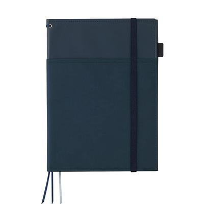 KOKUYO Обложка для заметок Systemic Ring Note, совместимая с B5, из искусственной кожи, темно-синяя, 40 листов, № V683B-DB