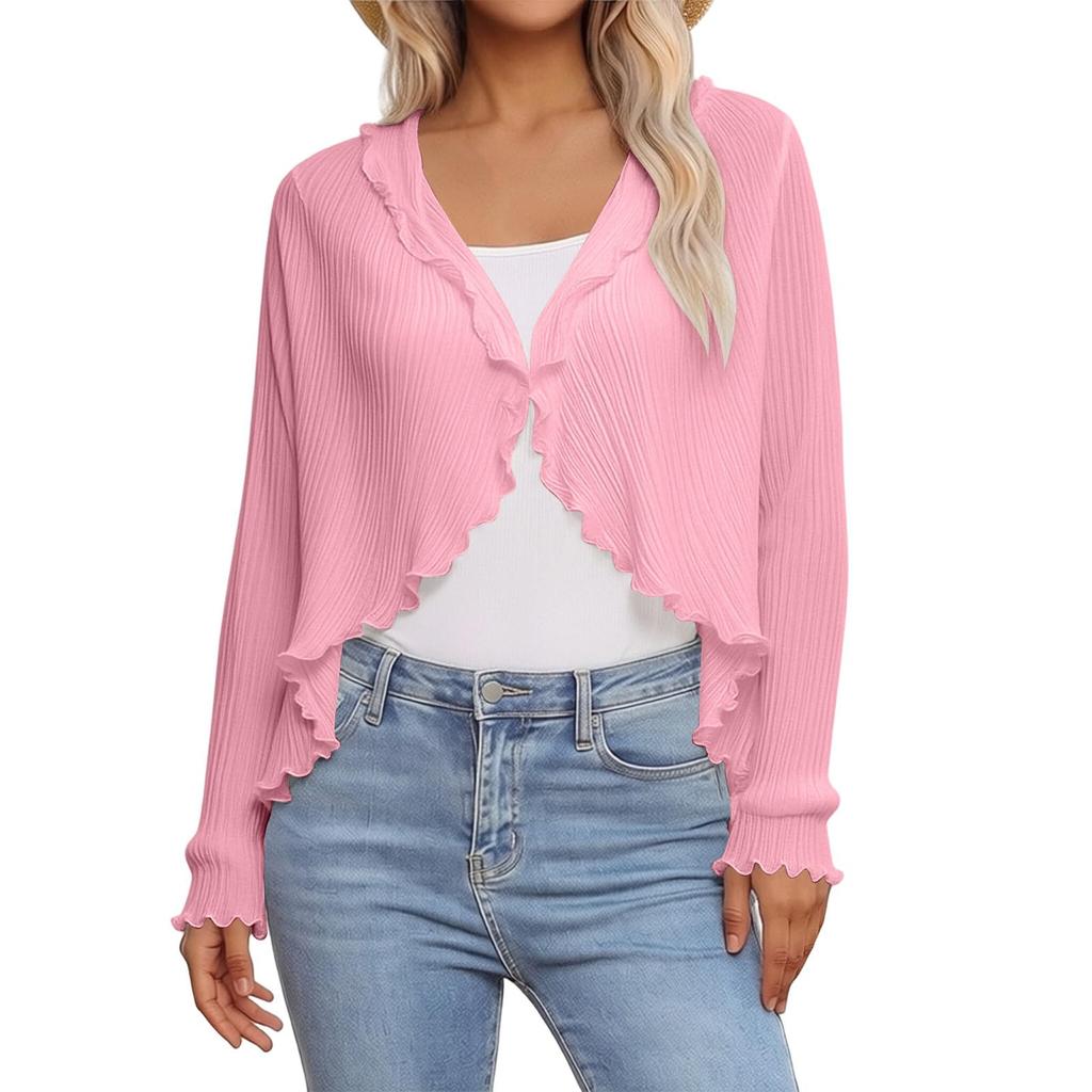 Women Fashion Solid Color Car Driving Sun Protection Shawl Breathable Outdoor Sunscreen Scarf Beach UV Protection Loose Casual Style Ruffled Shawl