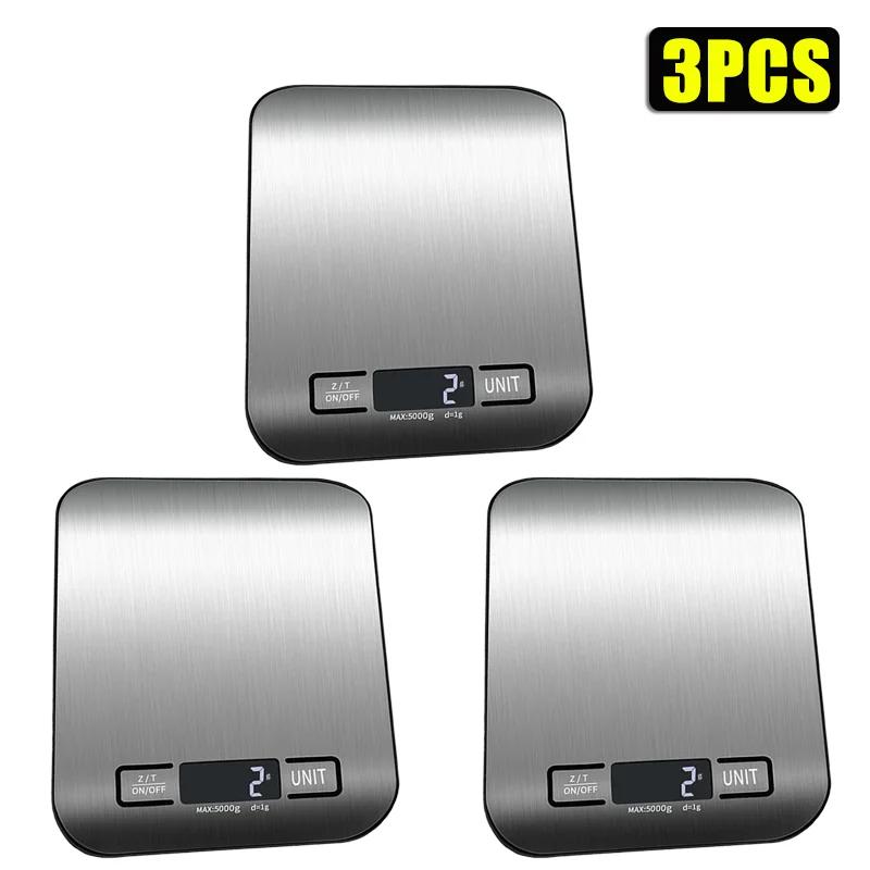 10 шт. перезаряжаемые кухонные весы ювелирные весы электронные весы из нержавеющей стали домашняя кухня электронные весы грамм 5 кг