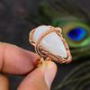 Natural Rainbow Moonstone Gemstone Handmade Copper Wire Wrap Ring Size 8 Z3F15