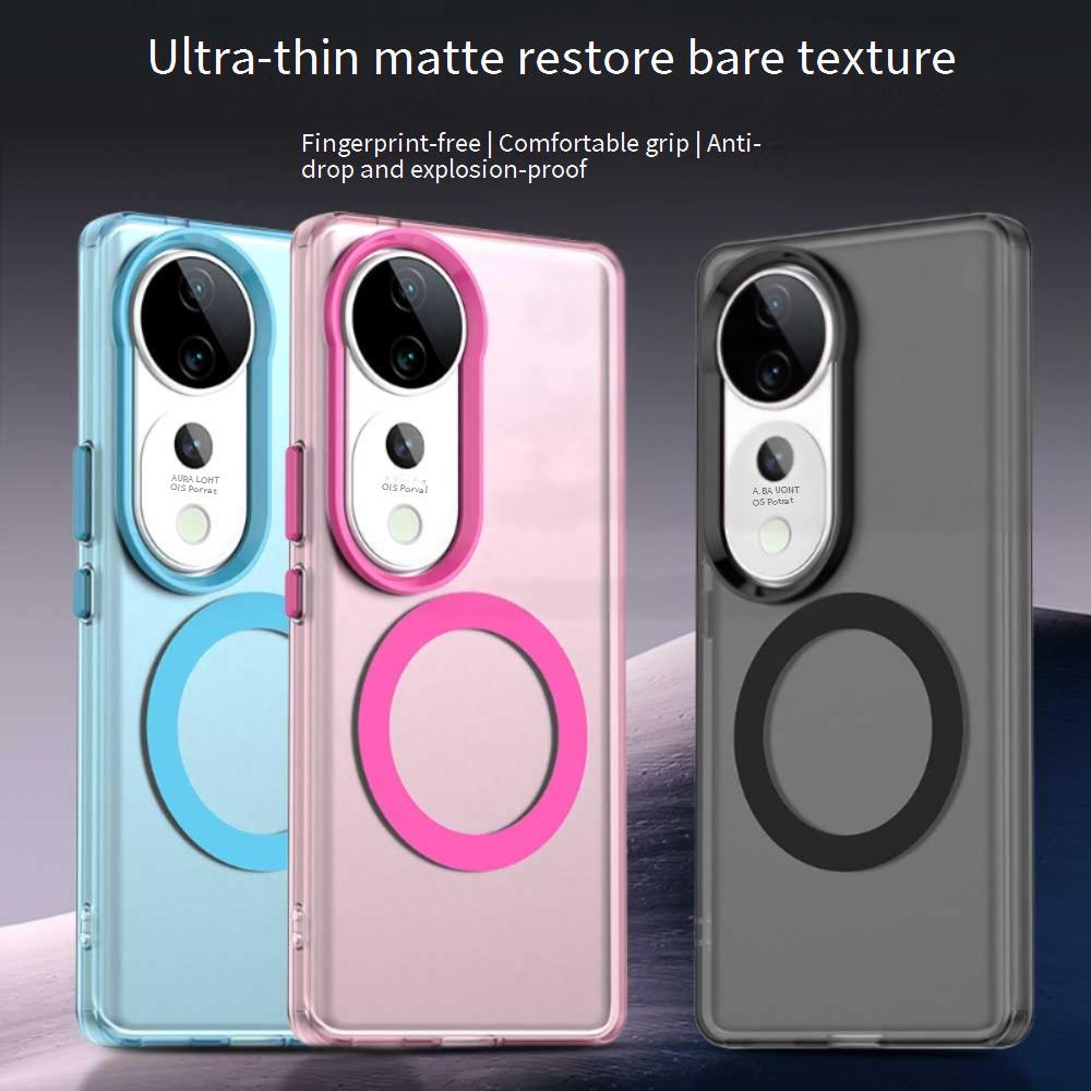 Матовый чехол Magsafe для телефона Vivo V40 V40 Pro 5G Магнитная беспроводная зарядка для Vivo S19 S19 Pro Ударопрочная задняя крышка