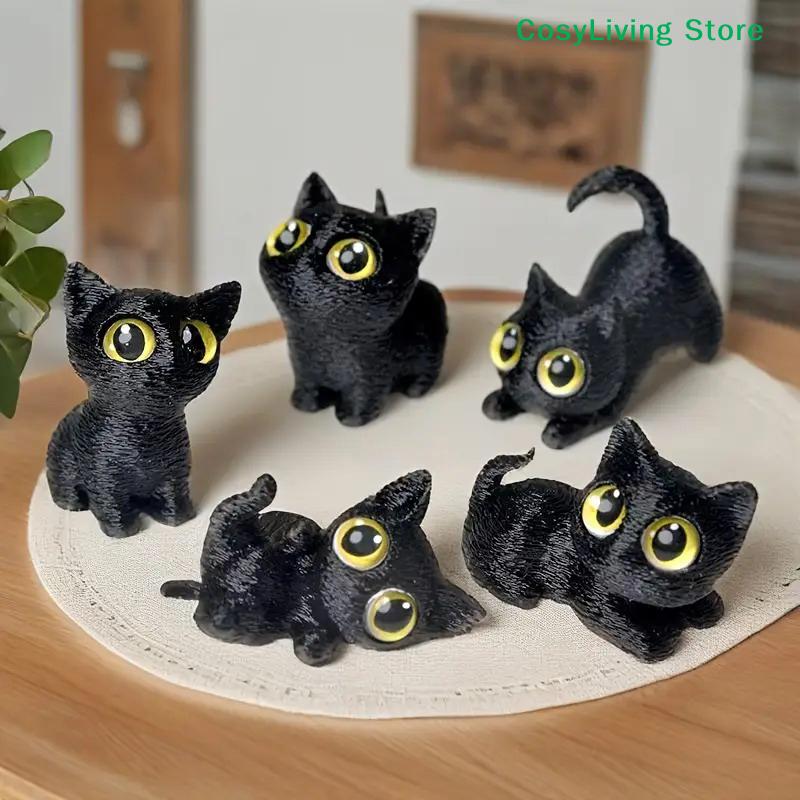 3D-печатные ornaments с большими глазами, мини-статуэтки кошек, миниатюрные милые котята, поделки для микро-ландшафтов, маленькие ornaments, украшение для рабочего стола