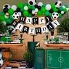 Soccer Happy Birthday Banner Black White, Personalized Letters Name Banner Sign, Birthday Garland Wall Door Banners Flag for Boys Girls Party