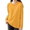 [Trnvco] Long Sleeve T-shirt Ladies [8.11 Oz. 100% Cotton] Round Neck Tops Oversize Dress Slimmer Cut and Sew Plain Color Crew Neck Inner Shirt
