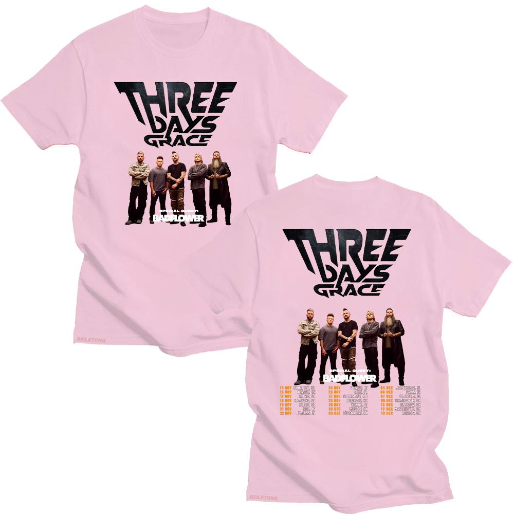 Three Days Grace Tour 2025 T-shirts Three Days Grace Gift for Fans Unisex Cotton Shirt Tees Summer Women Men Clothing Streetwear