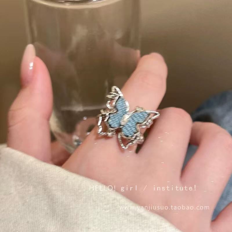 Кольцо с жемчугом, цирконом и бабочкой, женское, нишевое, с чувством высокого класса, легкая роскошь, парное кольцо для пары, темпераментное, открытое кольцо