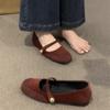 French Mary Jane Shoes Women'S Shoes Young Shallow Mouth Soft Flat Bottom Niche With Skirt Temperament Single Shoes