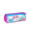 coral high Kids Blue Neon Pink Unicorn Patterned Three Compartment Pencil Bag 22011
