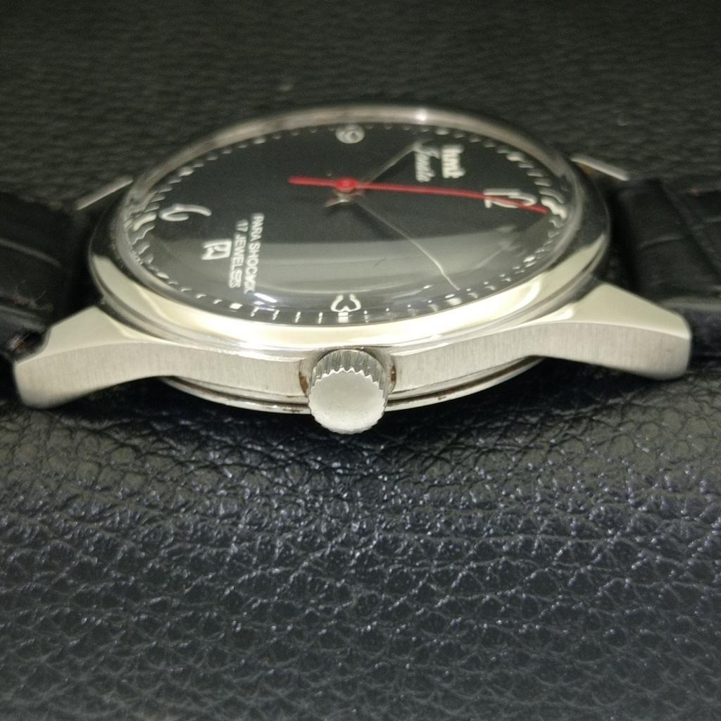 ВИНТАЖНЫЕ HMT JANATA МЕХАНИЧЕСКИЕ ИНДИЙСКИЕ МУЖСКИЕ ЧАСЫ С ЧЕРНЫМ ЦИФЕРБЛАТОМ a700319-5 R202-a700319