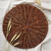 Imitation Rattan Woven Placemats Round Coaster Pastoral Tableware Mat  Living Room