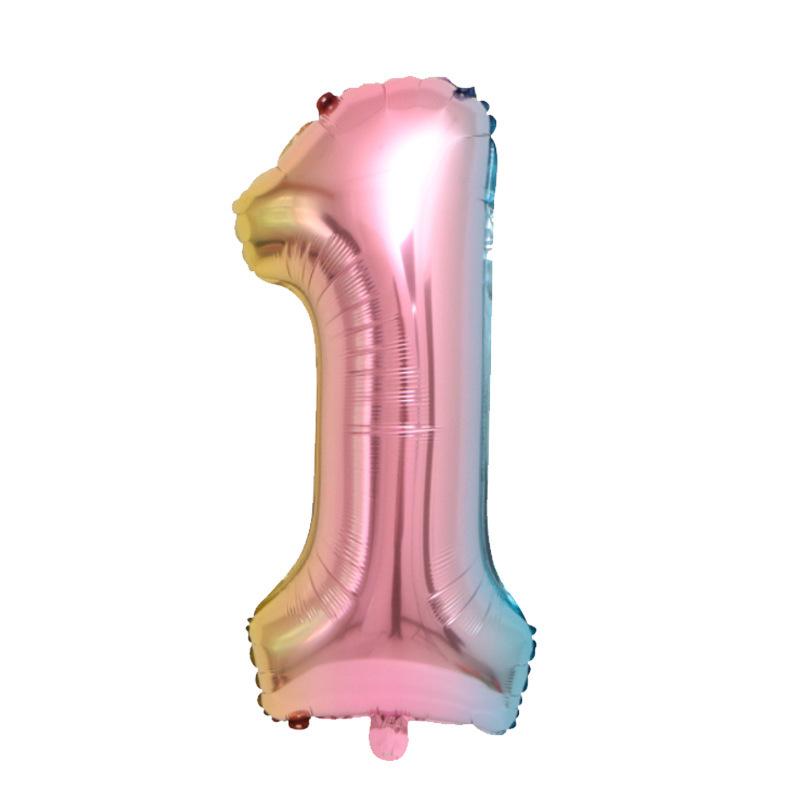 16-Inch Us Version Of Thin Body Digital Birthday Party Decoration Props Decoration Aluminum Film Balloon Digital