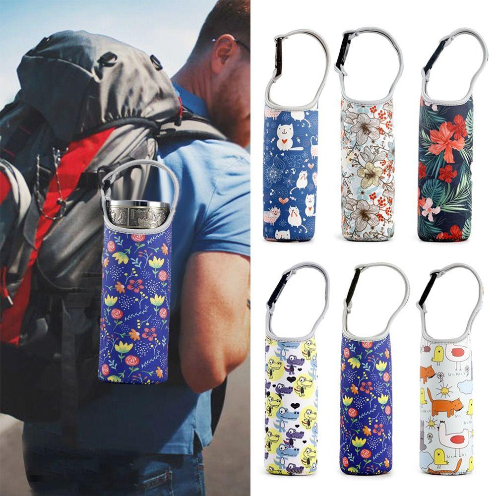 Soft Handle Design Water Bottle Cover Fashion Cup Carrier Pouch  Outdoor Sport Camping Accessories