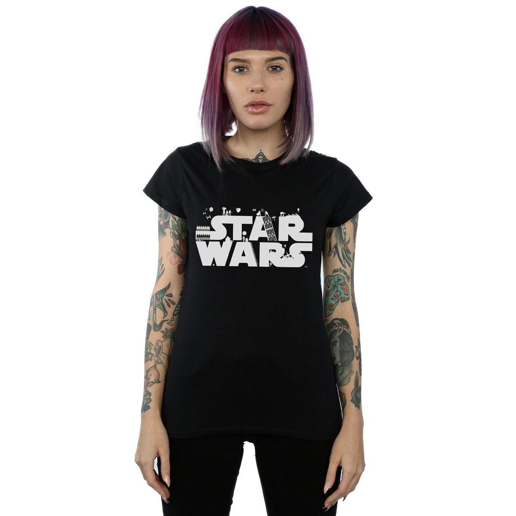 STAR WARS Womens/Ladies Minimalist Logo Cotton T-Shirt