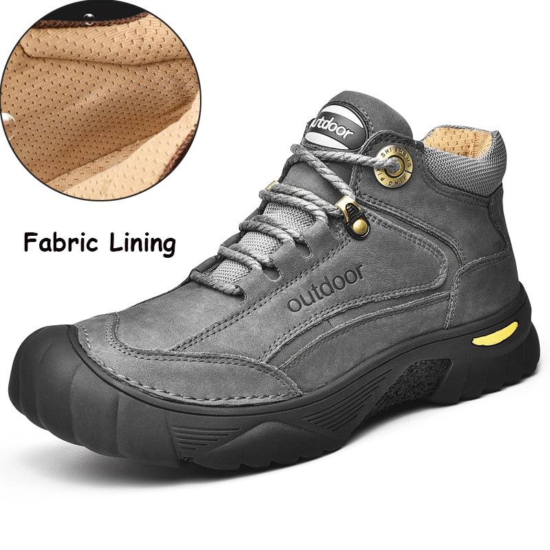 Мужские ботинки для снегоступов из коровьей кожи, нескользящие спортивные ботинки для активного отдыха, утолщенные высокие ботинки для альпинизма, короткие мужские ботинки для активного отдыха