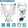 JAUREE 2m Folding Clothes Drying Rack, Indoor/Outdoor Use, Heavy-Duty, Stainless Steel, with 20 Windproof Hooks, Compact Storage