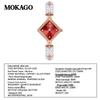 Женские кварцевые часы Moka High Pearl с бриллиантами, водонепроницаемые, класса люкс, с ромбовидным циферблатом «солнечные лучи» и элегантным медным браслетом.