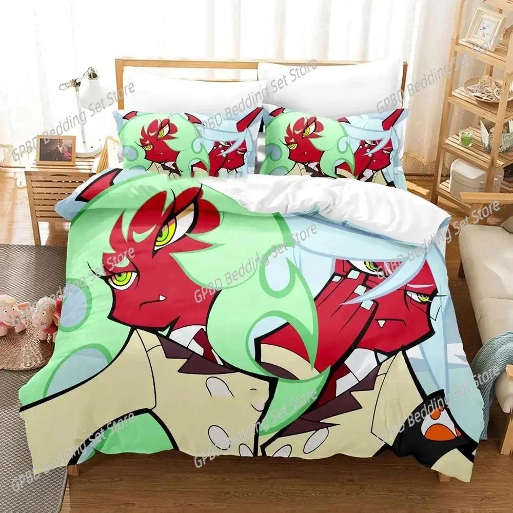 Аниме Чулки Колготки Подвязки Постельное Белье Пододеяльник Комплект Постельного Белья Покрывало Наволочка Одеяло Размер King Queen Мальчики Взрослые