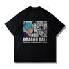 Футболка с коротким рукавом Dragon Ball для мужчин и женщин Свободная с опущенными плечами Плотный хлопок Трендовая печать Спортивный и повседневный Популярный топ