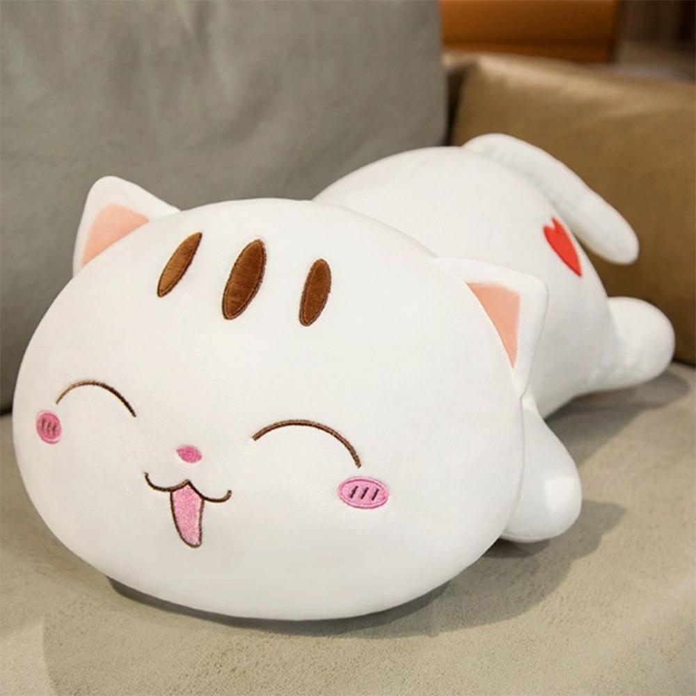 Кавайная плюшевая игрушка-лежащий кот, набитые милые ленивые куклы-кошки, милая подушка-животное, мягкая мультяшная подушка, подарки на день рождения для детей, декор для дома