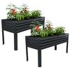 2PCS Galvanized Raised Garden Bed Outdoor with Legs 48×18×32in Metal Elevated Raised Planter Box for Backyard Patio Balcony 300