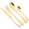 24 шт. золотой набор столовых приборов, набор столовых приборов из блестящей нержавеющей стали, нож для стейка, вилка, кофейная ложка, набор столовых приборов в западном стиле, кухонные столовые приборы