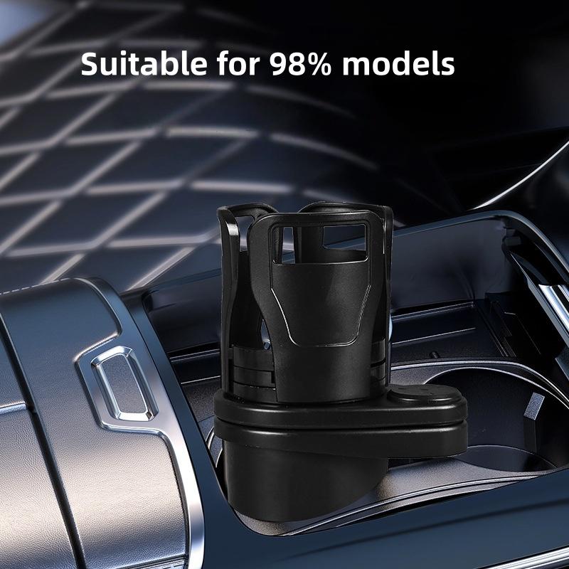2 In 1 Car Cup Holder Expander 360 Degree Adjustable Base Drink Holder Anti-Shake Stable Auto Bottle Holder Organizer