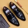 British Pointed Leather Shoes Men'S Genuine Leather Crocodile Fringed Business Casual Men'S Office Shoes For Men