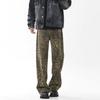 Leopard Print Camouflage Jeans for Men and Women, Neutral Style Niche Loose and Light-flare Casual Trousers