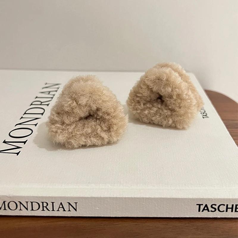 2Pcs Plush Cat Ears Shape Hair Clips Women Sweet Cute Beige Duck Beak Clip Hairpin Fashion Girls Headwear Hair Accessories