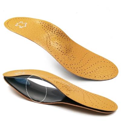 1 пара кожаных стелек для плоскостопия, стельки для ног, подходят мужчинам и женщинам