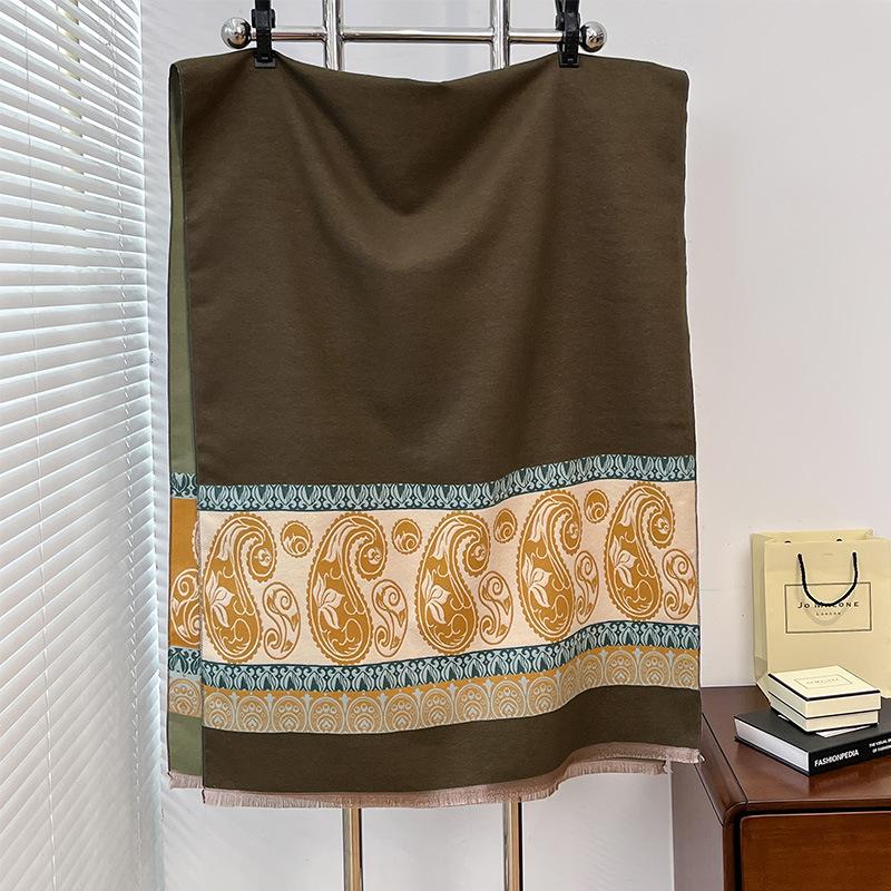 Autumn And Winter Bean Plant Germ Warm Tenderness Retro Style Women Warm Scarf Air Conditioner Shawl Scarf