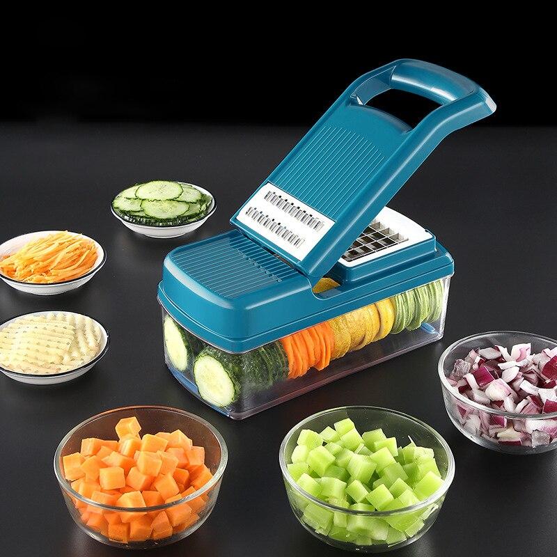 Multifunctional Vegetable Cutter Slicer Fruit Potato Peeler Carrot Grater Kitchen Accessories Basket Vegetable Slicer
