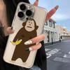 Luxury Funny Cartoon Monkey Pattern Phone Case For iPhone 17 Pro Max 16 15 Pro 14 13 Mini 12 11 17Air 16 Plus Clear Bumper Cover