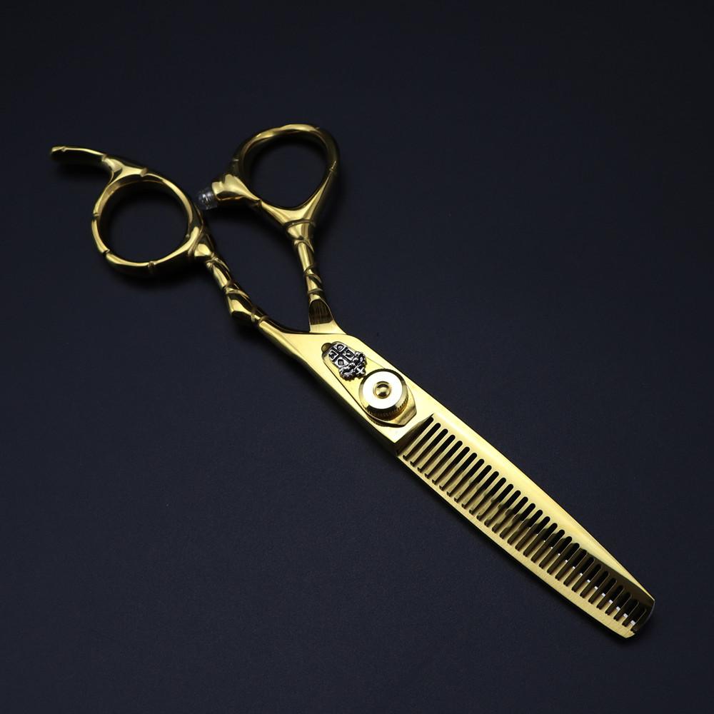 Профессиональные 440C сталь 6 '' изогнутые ножницы для стрижки волос золотые филировочные парикмахерские ножницы парикмахерские ножницы