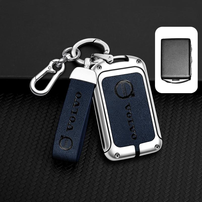 Zine Alloy Leather Car Key Case Cover Protection Shell Holder For Volvo XC60 XC40 XC90 S90 V60 S60 V90 C40 Polestar 1 Polestar 2