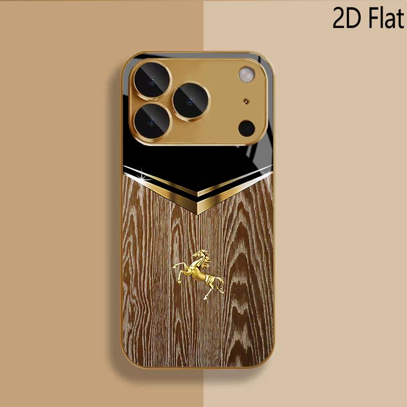 Дизайн закаленного стекла с узором под дерево Steed для iPhone 16 17 Pro Max 15 14 13 12 11 Pro Max Чехол для телефона Защитная крышка для камеры Ударопрочный