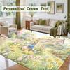 Crystal Velvet Square Rug Custom NamePeter Rabbit Pattern Non Slip Home Floor Decor Rug