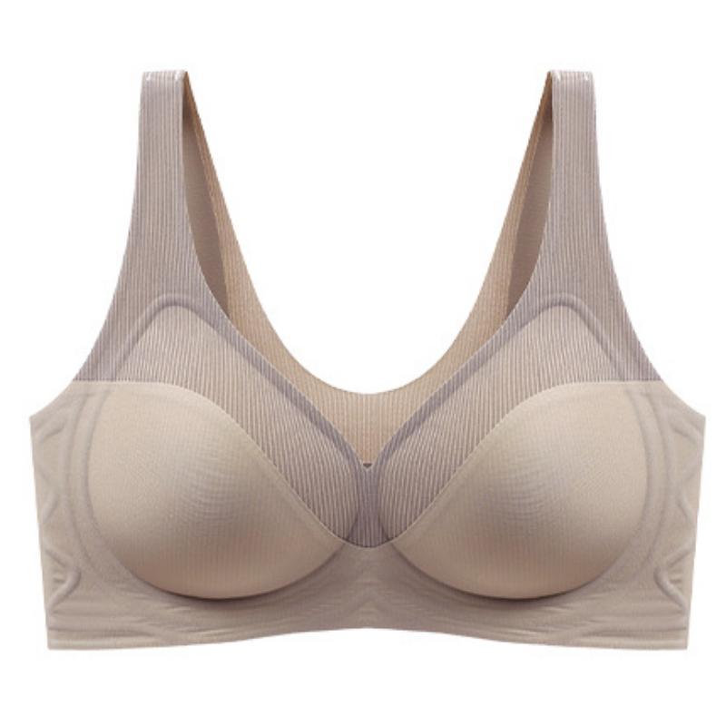 One-piece Non-marking Underwear for Women with Gathered and Fixed Cups with Soft Support and No Steel Ring Bra