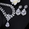 Teardrop Bridal Jewelry Set Drop Earring Crystal Choker Necklace Necklace Earring Sets Women