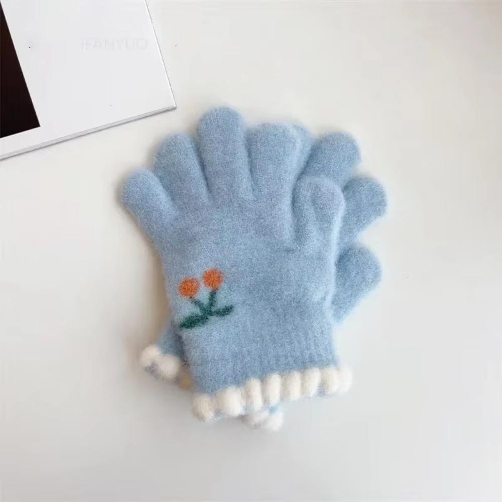 Five Finger Cycling Mittens Windproof Baby Gloves Cute Kids Warm Gloves Winter